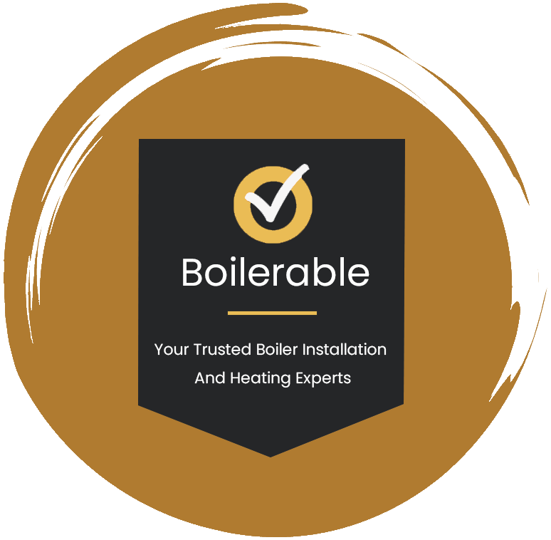 Boilerable price match promise badge and logo, trusted boiler installation and heating experts.